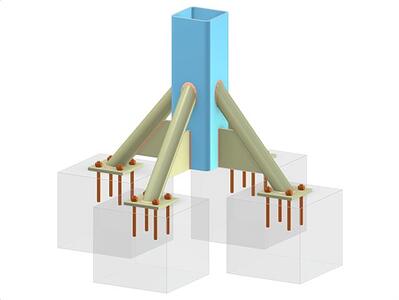 Column Base with Four Braces
