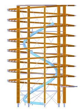 Timber Tower with Platform, Climbing Net, and Slide