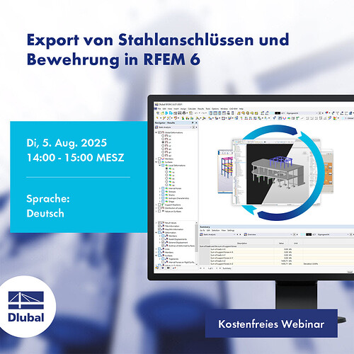 Export von Stahlanschlüssen und Bewehrung in RFEM 6