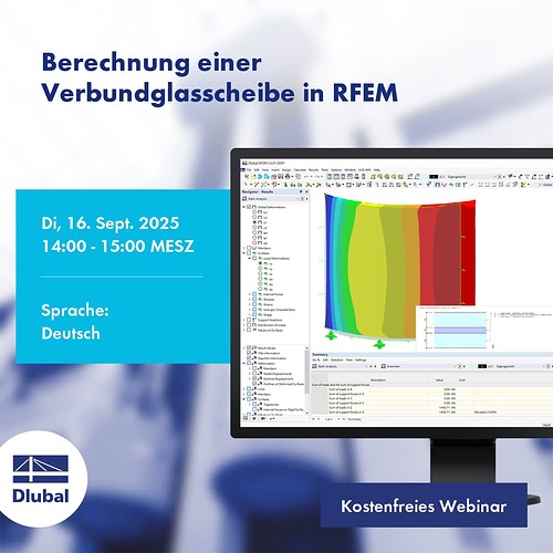 Calculation of a laminated glass pane in RFEM