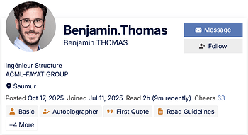 User Card when clicking a username