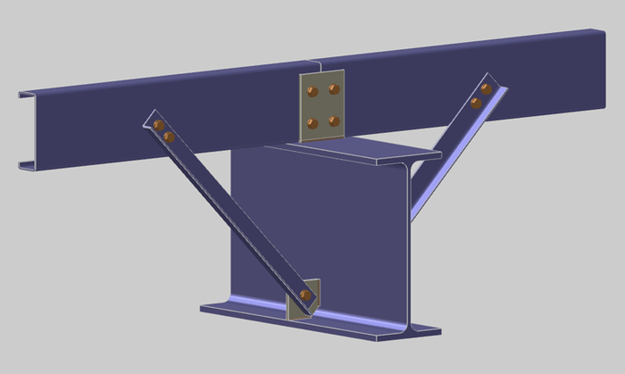Purlin with Fly Brace to Roof Beam